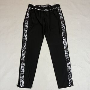 Fabletics Womens Black Side Striped Athletic Shae Yoga Pants Size Large